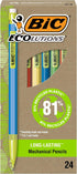 BIC Ecolutions Mechanical Pencils with Erasers, With Colorful Barrel, Medium Point (0.7mm), 24-Count Pack, Mechanical Pencils Made from 81% Recycl...