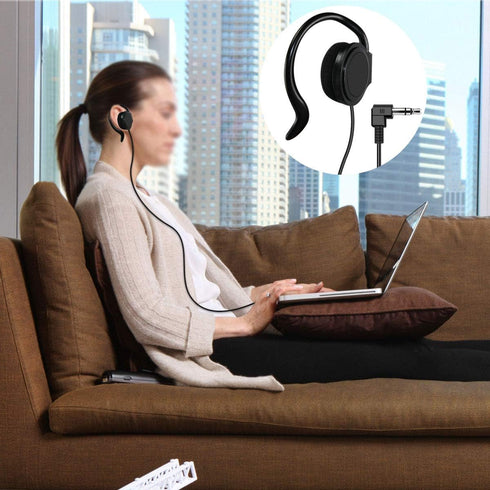 EXMAX Wired Single Headphones 3.5mm Right-Side Earphone One Ear Ear-Hook Headphone for EXD-101 ATG-100T Wireless Tour Guide Receiver Radio Podcast...