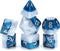 Gate Keeper Games and Dice: Halfsies Dice: Police Box - 7pc Set, Time Lord Blue & Doctor White, Pearlescent Swirl, 7 Resin Dice for Role Playing G...
