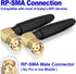 Eightwood Compact WiFi Antenna 2.4GHz 5GHz Dual Band RP-SMA Bluetooth Antennae Right Angle (2-Pack) for PC Computer Network Card Wireless Router S...