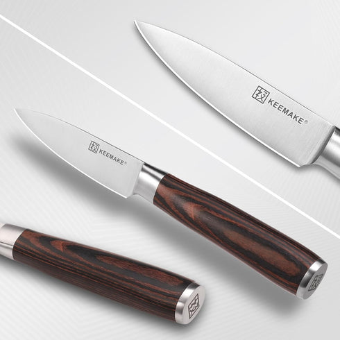 KEEMAKE Paring Knife 3.5 inch, Fruit Knife with German High Carbon Stainless Steel 1.4116 Small Knife, Pairing Knife with Pakkawood Handle Small K...