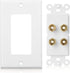Cable Matters 2-Pack Speaker Wire Wall Plate, Gold Plated Speaker Wall Plate with Banana Plug Binding Post for 2 Speakers, White...