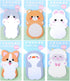 Cute Self Stick Notes, 6 Pack Cartoon Animal Sticky Note Kawaii Markers Flags Memo Pads Small Sticky Memo Pad Dog Cat Rabbit Bear Shape 8x5cm/3.2x...
