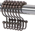 Metal Double Glide Roller Shower Curtain Hooks Rings,100% Stainless Steel, Set of 12 (Oil Rubbed Bronze)...