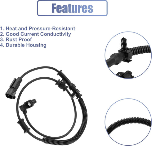 X AUTOHAUX 1pcs Front Left Right ABS Wheel Speed Sensor for Ram 1500 2011-2012 for Dodge for Ram 1500 2009-2010 ALS2246 5S13330 2ABS2434 AB1095 68...