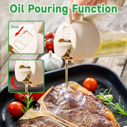 Oil Sprayer for Cooking, 2 in1 Oil Spray Bottle, 16 oz/450ml Olive Oil Sprayer Mister, Food-grade Olive Oil Dispenser Bottle with a Oil Brush for ...