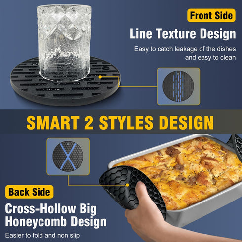 Trivets for Hot Dishes, Multi-Purpose Silicone Trivet, Heat Resistant Pot Holder, Hot Pads for Kitchen, Quartz Countertops, Hot Pots and Pans, 4 P...