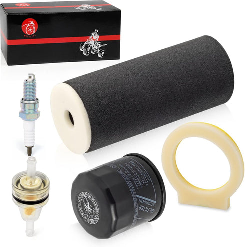 Air Filter Foam & Oil Filter spark plug Compatible with Yamaha Grizzly 660 2002 2003 2004 2005 2006 2007 2008 1UY-14451-00-00...