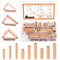 200Pcs Diagonal Grooved Wooden Dowel Pins Assortment Kit, 9 Sizes M6 M8 M10 Beveled Ends Tapered Pins Wooden Pegs for Furniture Door DIY Crafts St...