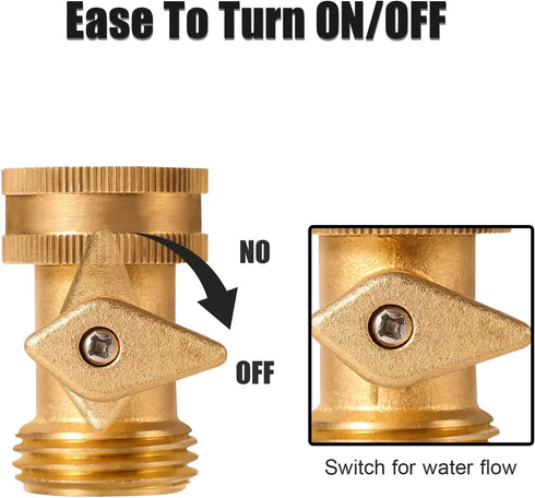 4 Pack High Pressure Brass Hose Nozzle with Hose Shutoff Valve, Garden Water Hose Sprayer Jet Nozzle Power Hose Spray Connectors and Fittings 3/4 ...