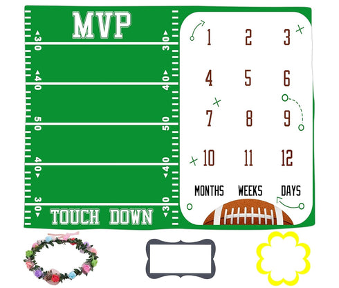 Baby Monthly Milestone Blanket Football Sports Months Blanket for Toddler Photography Background Prop 60"x40" BTLSLY49...