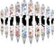24 Pcs Black Cat Cute Ballpoint Pens Set Vintage Flowers Print Black Cat Pens Kawaii Kitty Pens Fancy Cute Supplies Accessories Writing Pens for C...