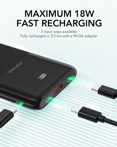 Charmast Small Portable Charger 10000mAh, 20W Mini Power Bank USB C Fast Charging, Ultra-Compact Slim Battery Pack LED Display, Travel Essentials ...