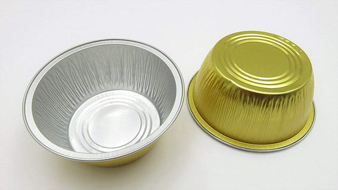 KitchenDance Disposable Colored Aluminum Foil Ramekins Pan - 4 Ounces Round Non-Stick Baking Pans Perfect for Home Baking, Bakeries, Restaurants, ...