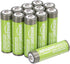 Amazon Basics 12-Pack Rechargeable AA NiMH High-Capacity Batteries, 2400 mAh, Recharge up to 400x Times, Pre-Charged...