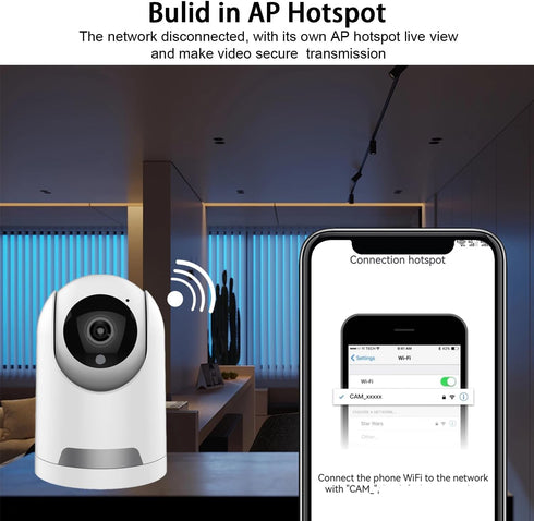 Indoor Security Camera 1080P, Pet Camera with Phone App, 2.4G WiFi Cameras for Home Security, Dog/Baby Monitor with Pan Tilt, 2-Way Talk, Human De...