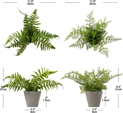 Briful 2PCS Fake Plants Potted Artificial Plants Greenery Faux Fern Eucalyptus Décor Plant for Indoor Home Office Bathroom Harmhouse Decoration...