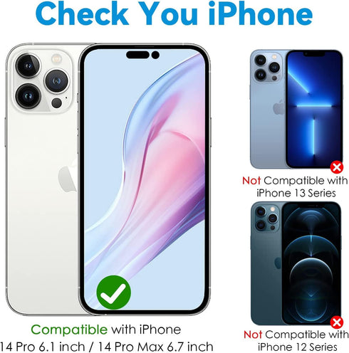 CloudValley Camera Lens Protector for iPhone 14 Pro (6.1 inch) & iPhone 14 Pro Max (6.7 inch), 9H Tempered Glass Metal Ring Camera Cover Film [Cas...