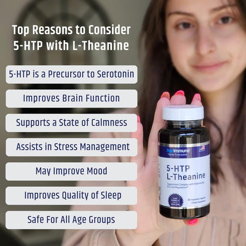 5-HTP Formula for Stress Relief and relaxation support for Teens and Adults with 5-HTP, L-Theanine, Vitamin B6, Vitamin B12, Magnesium - Doctor Fo...