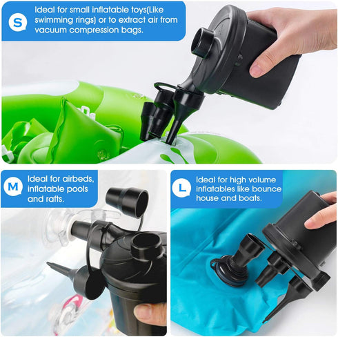 Air Pump for Air Mattress, Air Mattress Pump for Inflatables, Quick Fill Inflator Deflator Air Pump Perfect for Outdoor Camping Inflatable Boat Bl...
