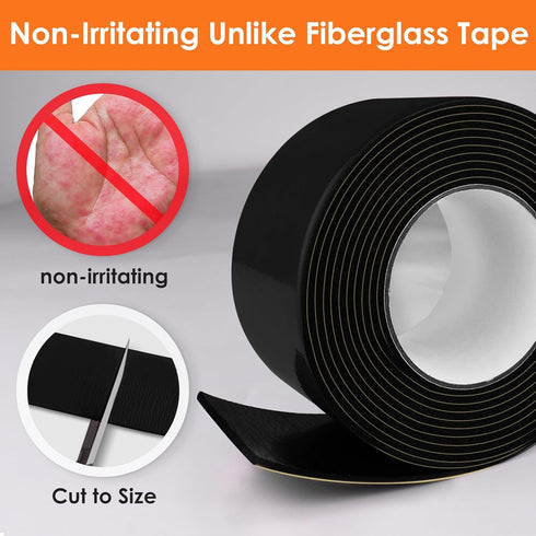 3 in Pipe Insulation Tape - Weather Resistant Foam Tape Insulation - Outdoor Water Pipe Insulation Wrap - Insulation Tape for Water Pipes - Pipe W...