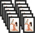 CRUGLA 4x6 Magnetic Picture Frames for Refrigerator 12 Packs, Modified Magnetic Sheet with Self Adhesive Backing, Black 4 by 6 Photo Frame Set for...