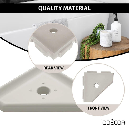 Questech Decor Shower Soap Dish, Lugged for New Construction, Corner Shower Shelf for Tiled Shower Walls, 5 Inch Geo Lugged Shower Corner Shelf, G...