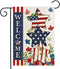 4th of July Patriotic Welcome Garden Flag 12.5 x 18 Inch Independence Day Memorial USA Flag Double Sided Burlap Flag for Anniversary Decor...