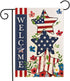4th of July Patriotic Welcome Garden Flag 12.5 x 18 Inch Independence Day Memorial USA Flag Double Sided Burlap Flag for Anniversary Decor...