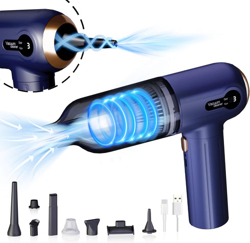Handheld Car Vacuum Cleaner, 15KPa Mini Cordless 4000mAh Vacuum Cleaner with LED Light, Digital Display & 3 Speeds, 80W High Power 3-in-1 Portable...