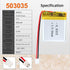 3.7V 500mAh 503035 Lipo Battery Rechargeable Lithium Polymer ion Battery Pack with PH 2.0mm JST Connector...