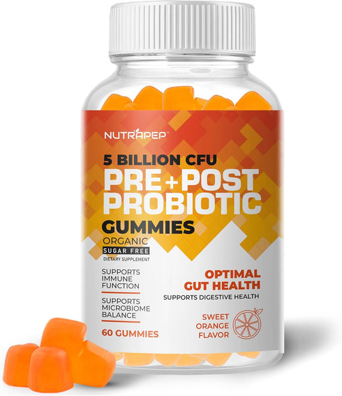 Prebiotic Probiotic & Postbiotic Gummies for Women Men & Kids Children - High Potency 5 Billion CFU - Sugar-Free & Gluten Free...