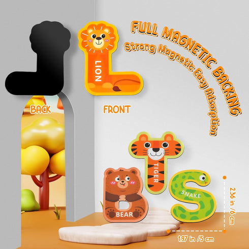Magnetic Letters Toys for Baby Toddler 1 2 3 Year Old, ABC Refrigerator Magnets 26PCS Cute Animals Toys, Educational Learning Alphabet Magnets for...