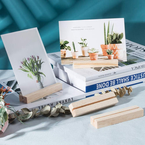 OLYCRAFT 20pcs Wood Place Card Holders 3.5mm Slot Wood Sign Holders Table Number Stand Table Number Holders for Wedding Party Events Decoration Do...