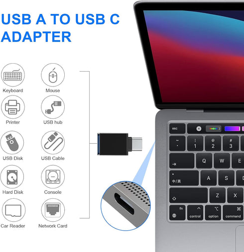 USB A to USB C,Type C Female to USB Male,Type C Male to Type C Female,Type C to USB B iPhone Female to Type c Compatible Samsung Galaxy,Laptop(5pa...