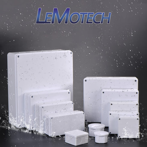 LeMotech Junction Box with Reserved Holes ABS Plastic Electrical Box IP65 Waterproof Dustproof Project Enclosure for Electronics White 5.9X 5.9X 3...