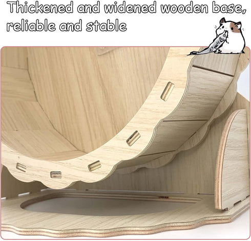 Hamiledyi Wooden Hamster Wheel, Small Pets Exercise Wheel, Silent Running Wheel for Gerbil, Mice, Guinea Pigs, Dwarf Syrian Hamster (8.26in)...