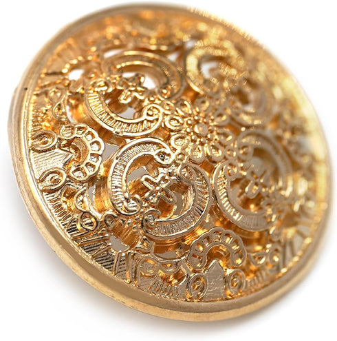 Vintage Hollow Embossed Metal Shank Sewing Buttons 20 Pcs - 18mm, 23/32"...