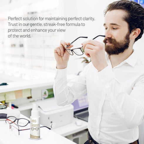 Eyeglass Cleaner Spray with Microfiber Cloth Kit, Lens Cleaner for Eyeglasses, Sunglasses, Camera Lenses & Electronic Screens, Gentle, Odor-Free, ...