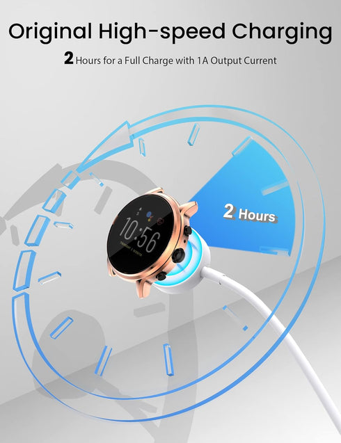 2-Pack Charger for Fossil Gen 6 Gen 5 Gen 5E Gen 4 Smartwatch Charging Cable Cord for Emporio Armani, Skagen falster 2, Misfit Vapor 2, Diesel Gua...