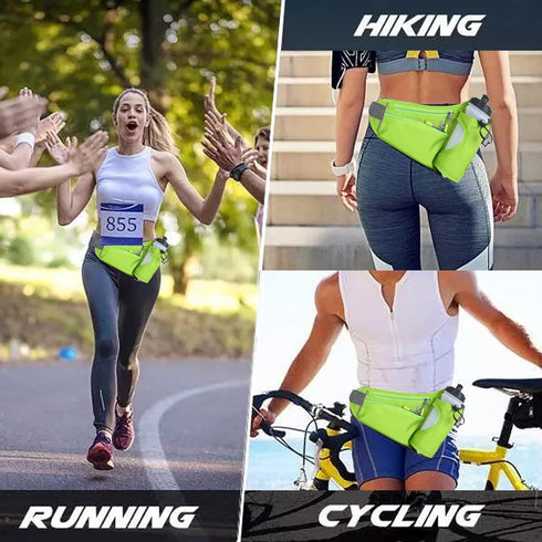Fanny Pack with Water Bottle Holder, Hydration Running Belt for Men Women Adjustable Strap Waist Bag Suitable for Hiking Running Walking Jogging C...