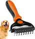 Undercoat rake for Dogs?Dog Deshedding Brush for Large Dogs?2 in 1 Dematting Comb & deShedding Tool for Long Hair Cats?Pet Hair Grooming Brush, Cl...