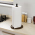 Black Paper Towel Holder Stand with Exquisite Wood Round Base, Niffgaff Free-Standing Paper Towel Roll Dispenser for Kitchen Countertop, Fits Stan...