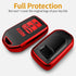Sindeda for Honda Key fob Cover with Leather Keychain,Soft TPU Full Cover Protection,Key fob case Compatible Honda Accord Civic CRV Pilot Odyssey ...