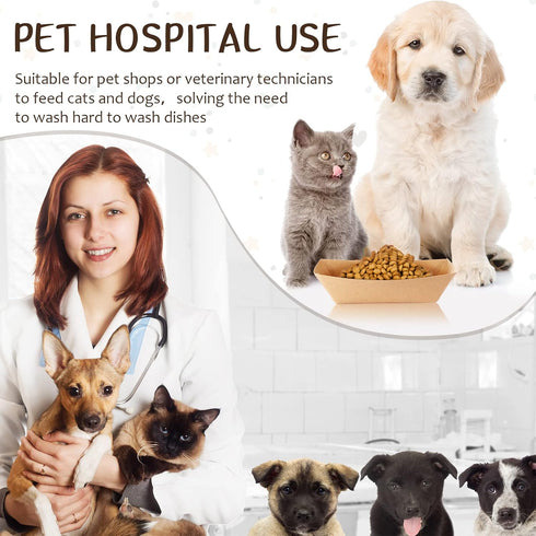 Disposable Pet Bowls, 50 Pcs, Portable, Lightweight, Suitable for Cats and Dogs, Easy to Carry and Store...