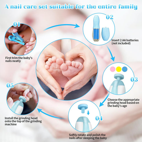 JIFTOK Baby Healthcare and Grooming Kit, 22 in 1 Newborn Safety Care Essentials Set with Electric Nail File Set, Hair Brush Comb, Nail Clippers fo...