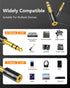 ANDTOBO 1/4''(6.35mm) Male to 1/8'' (3.5mm) Female Stereo Audio Jack Pure Copper Adapter for Headphone, Amp, 1 Pack-Black...