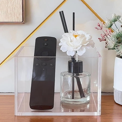Remote Control Holder, TV Remote Organizer Caddy for Table, Acrylic Remote Storage Box, Clear...