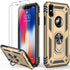 LUMARKE for iPhone Xs Max Case with Screen Protector,Military Grade Pass 16ft. Drop Tested with Magnetic Ring Kickstand Protective Phone Cover Gol...