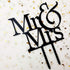 Mr and Mrs Cake Topper, Bride And Groom Sign Wedding Engagement Cake Toppers Decorations (Black Acrylic)...